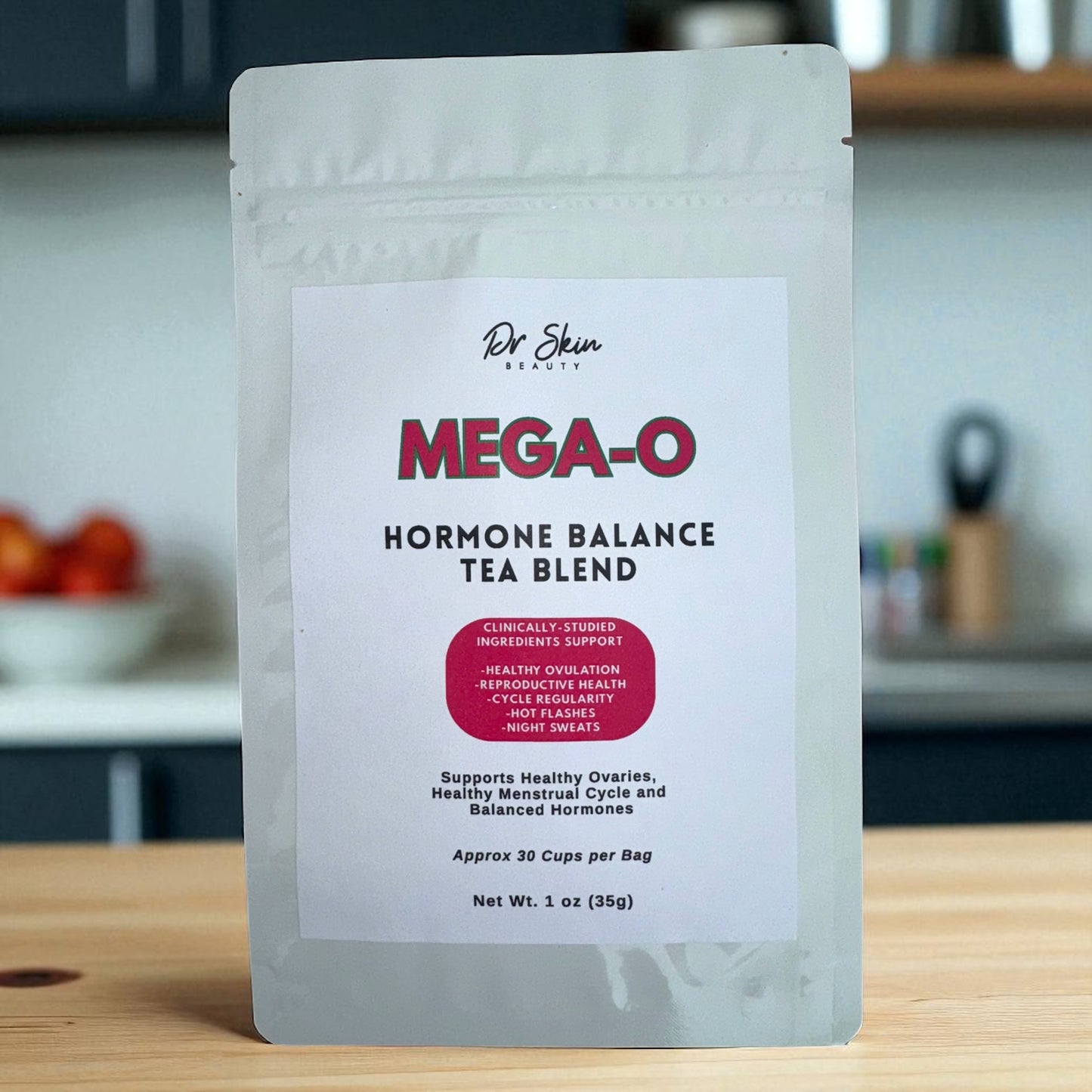 MEGA-O Hormone Balance Tea Blend 1oz (30 servings) | Herbal Harmony Tea for Hormonal Wellness, PMS Relief, and Cycle Harmony