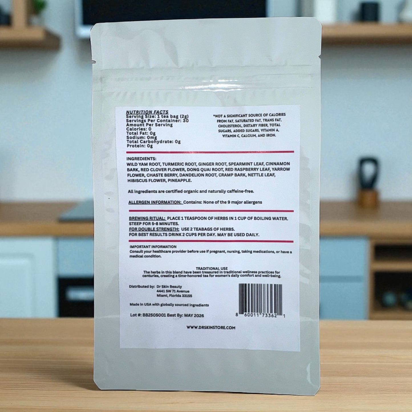 MEGA-O Hormone Balance Tea Blend 1oz (30 servings) | Herbal Harmony Tea for Hormonal Wellness, PMS Relief, and Cycle Harmony