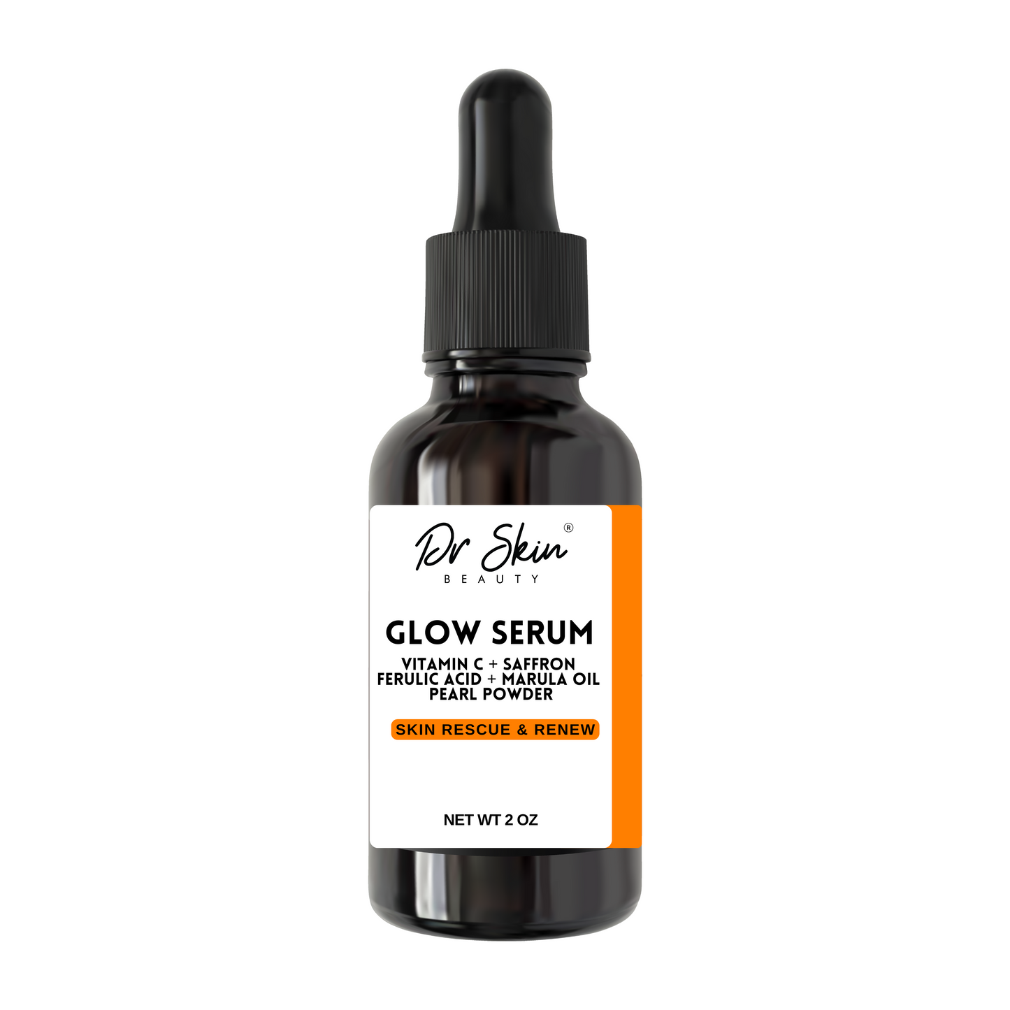 Glow Serum | Vitamin C, Saffron, Ferulic, Pearl Powder & Marula Oil for Brightening, Hydration & Anti-Aging