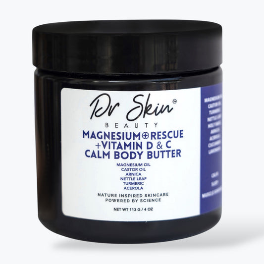 MAGNESIUM RESCUE (LAVENDER) 4oz | Vitamin D & C Calm Body Butter for Relaxation, Hydration, Sore Muscle Relief, Leg Cramp Support, and Skin Wellness